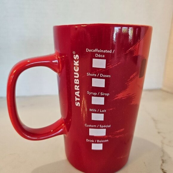 Starbucks Christmas Blend 2014 30th Anniversary Coffee Mug Mermaid 12 Oz Red - Picture 3 of 8